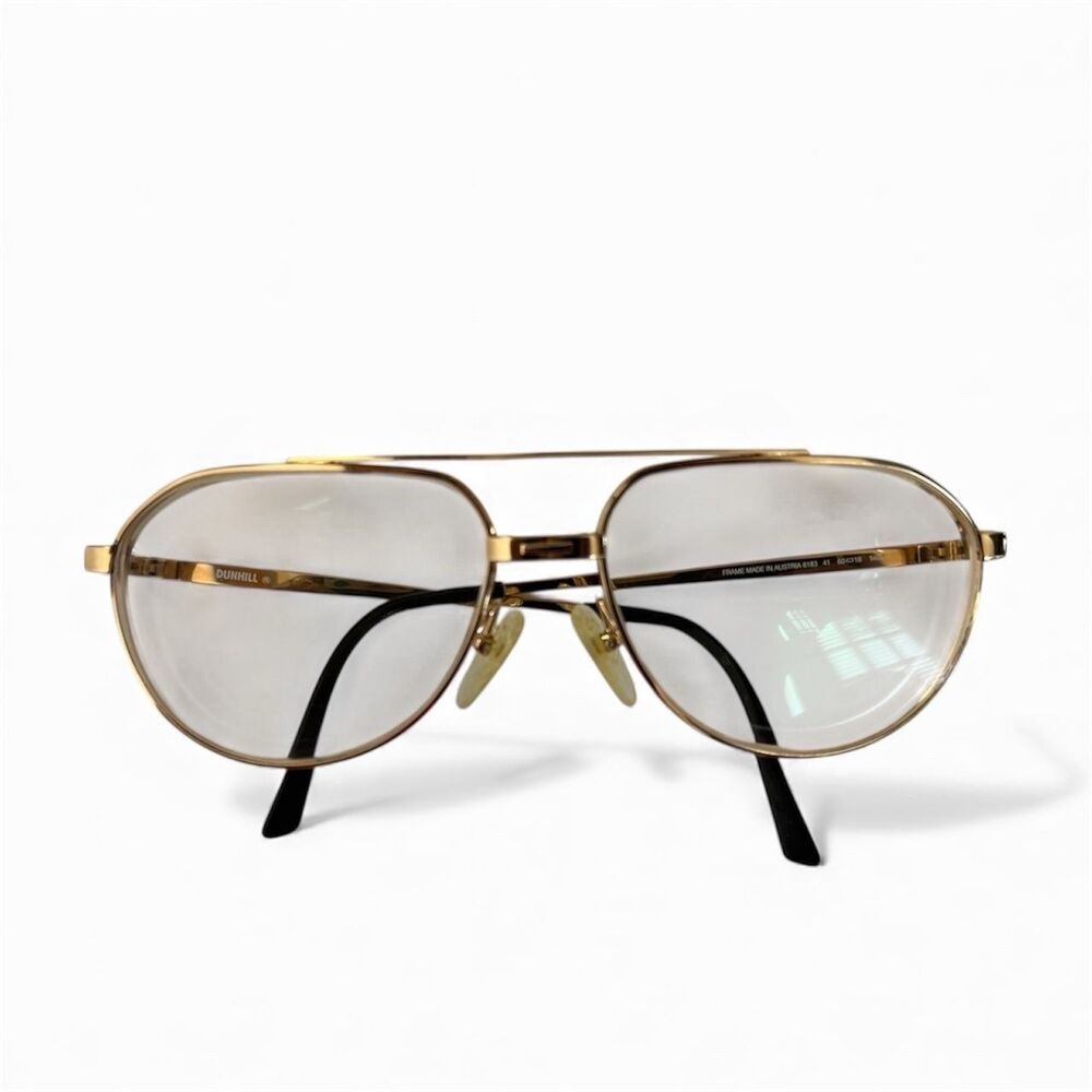 Vintage Dunhill 6183 Gold Aviator Eyeglass Frame 60-16-140 Austria